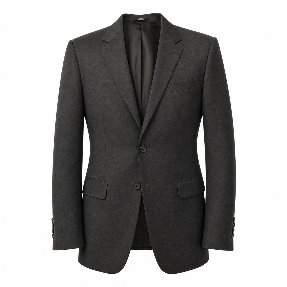 Hart Schaffner Marx Gold Trumpeter Blazer Mens 48R Charcoal Gray 100s Wool USA